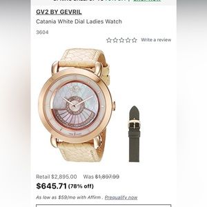 GV2 catania watch with genuine leather band